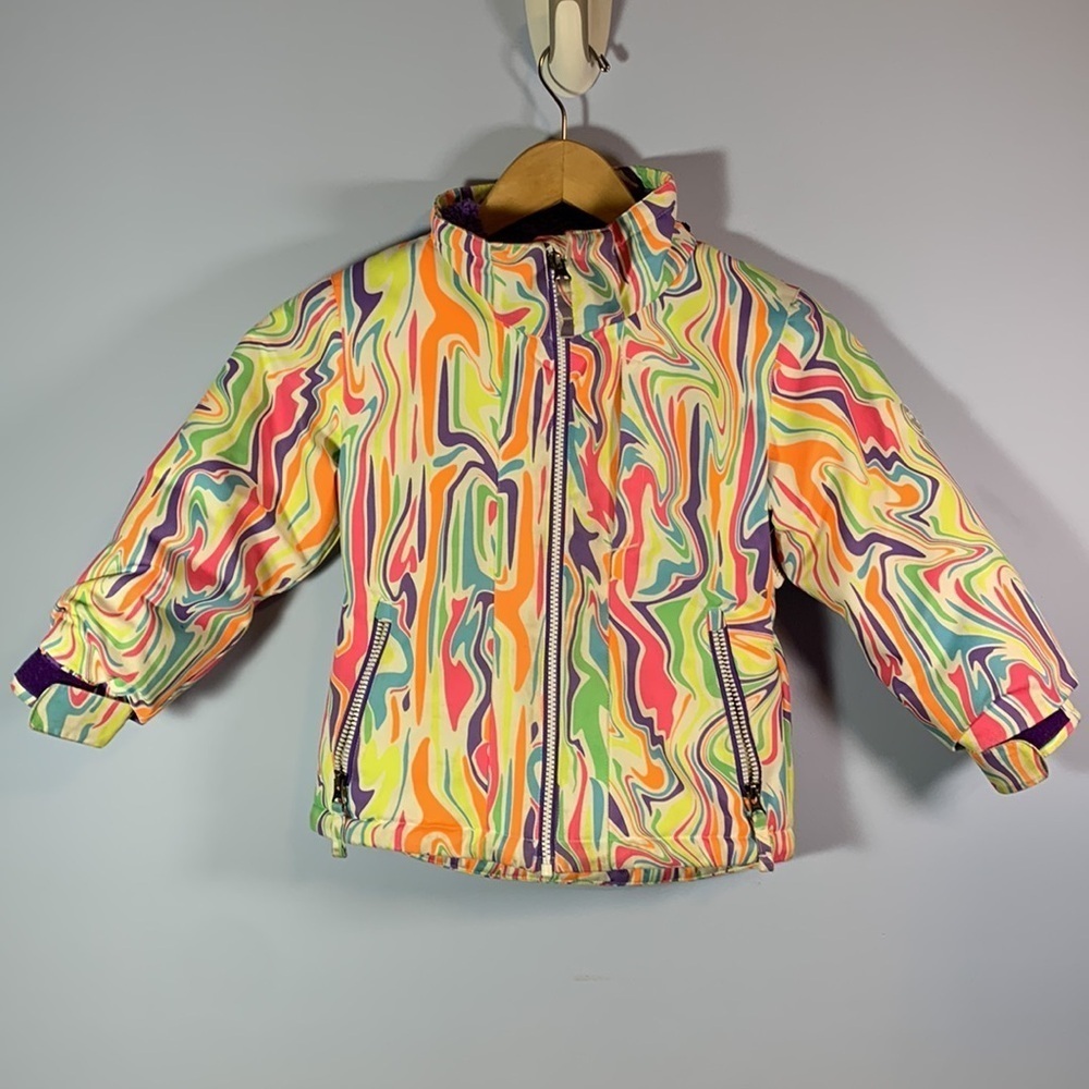 Boulder gear size 4 girls sorbet swirl marble neon ski snow coat hailey hazel